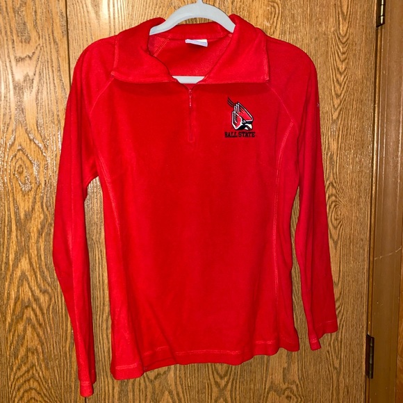 Red Columbia Ball State Quarter Zip - Picture 1 of 4